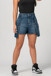 Falda Short Cargo Color Azul Oscuro Marca Trucco's