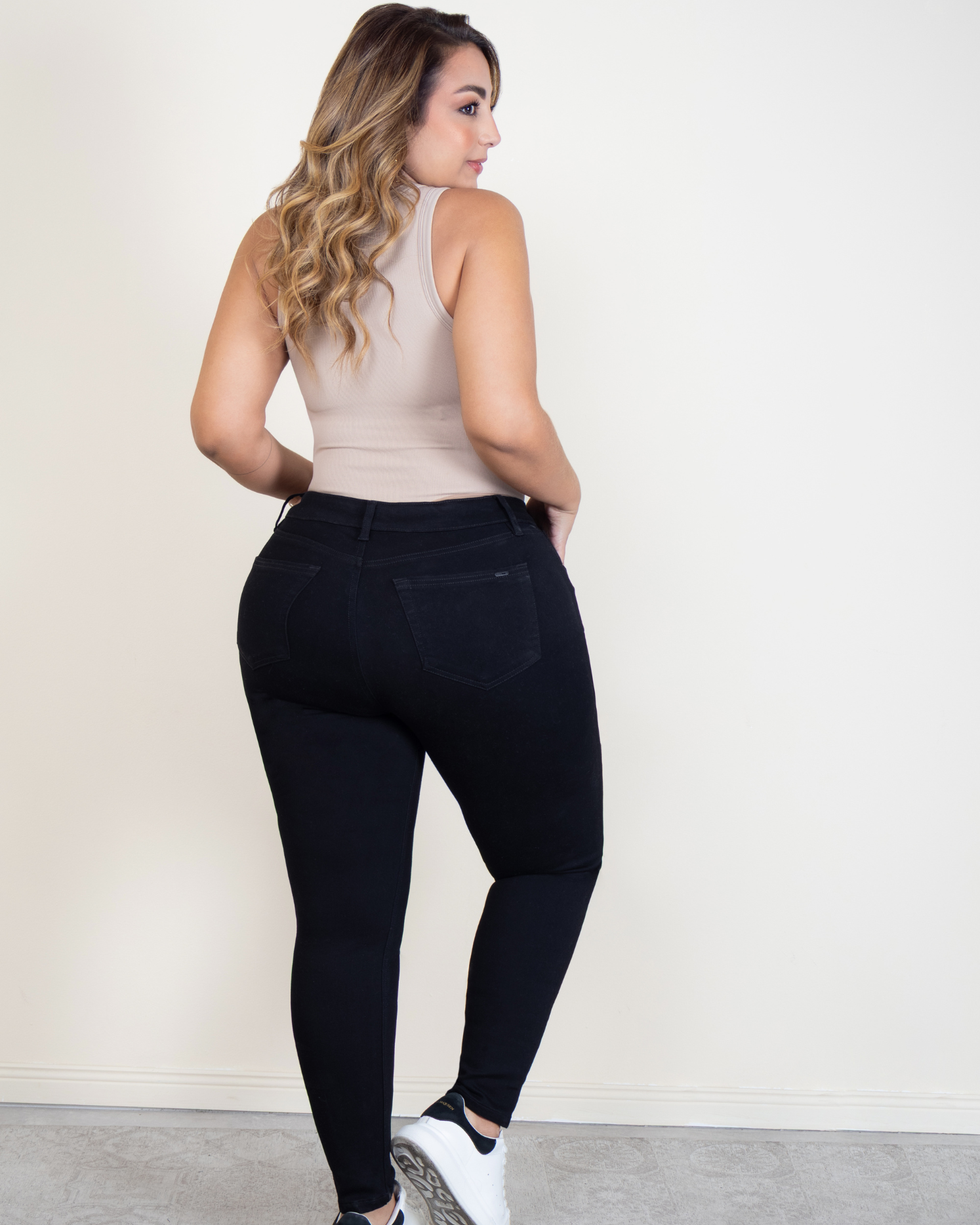 Jean Skinny Tiro Alto Talla única Negro Exclusivo Marca Trucco´s