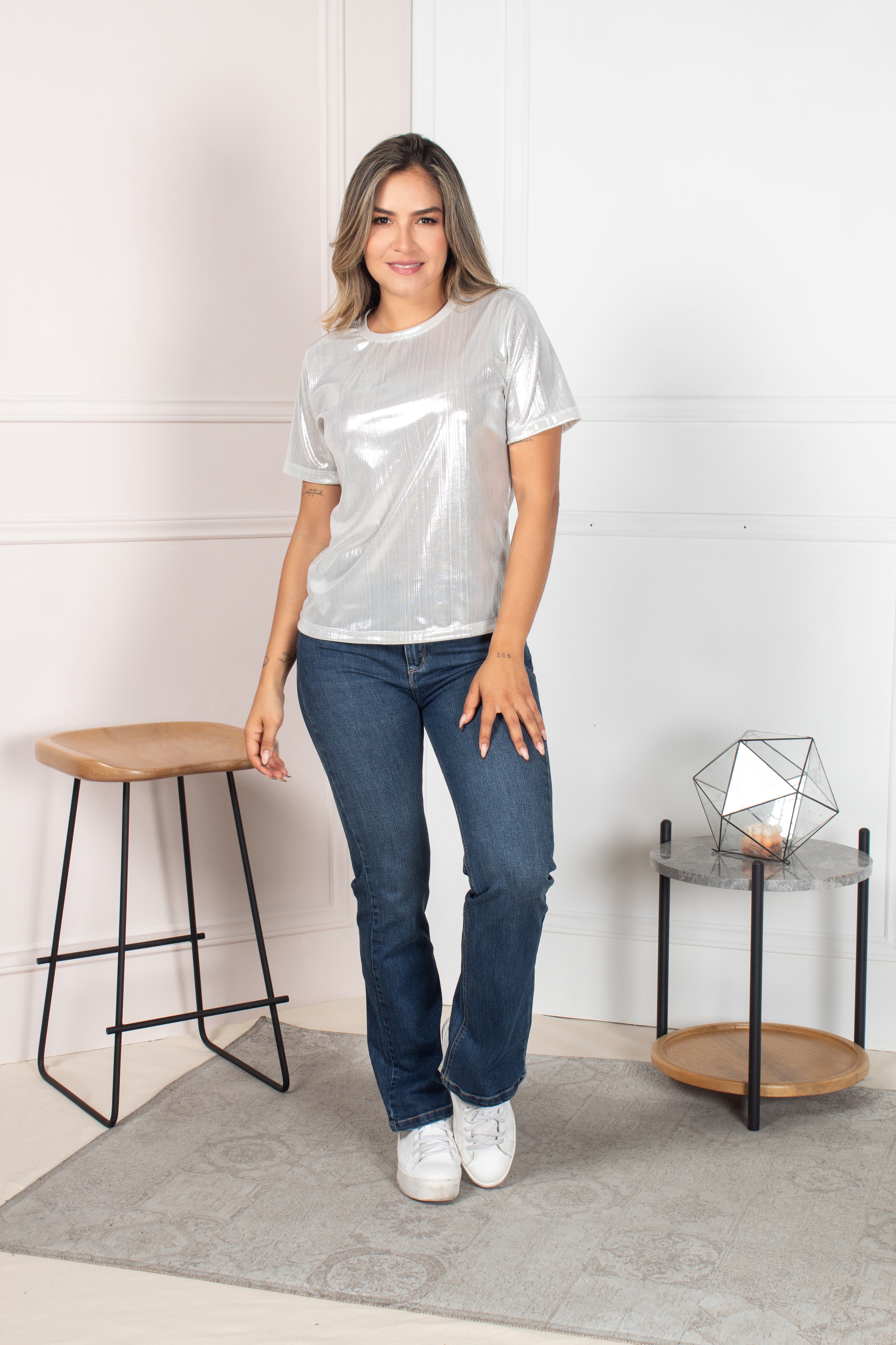 Camiseta en Tendencia Efecto Metalizado Marca Trucco´s