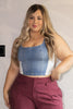 Blusa Manga Sisa Denim En contraste Marca Trucco´s Plus Size