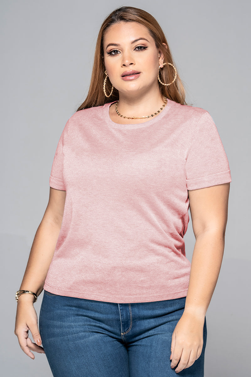 Camiseta Básica Efecto Brillo  Marca Trucco's Plus Size