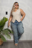 Jean Cargo Tiro Alto Efecto Dirty Marca Trucco´s Plus Size