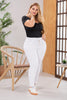 Jean Esencial Skinny Tiro Alto Color Blanco Marca Trucco's Plus Size