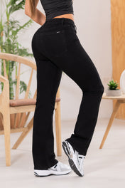 Jean Bota Recta Tiro Alto Talla única Negro Exclusivo Marca Trucco´s