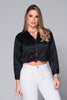 Chaqueta Corta Satinada De ajustar en Cintura Botonadura Frontal Marca Trucco's