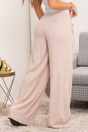 Pantalón Wide Leg Tiro Alto Cintas a Tono Marca Trucco´s