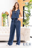 Set 2 Piezas En Tencel Chaleco Corto De anudar Pantalón Wide Leg Marca Trucco´s