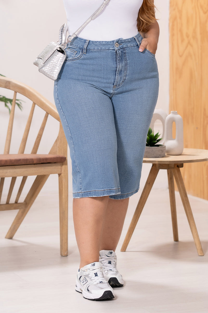 Bermuda Clásica Tiro Alto Marca TRucco´s Plus Size