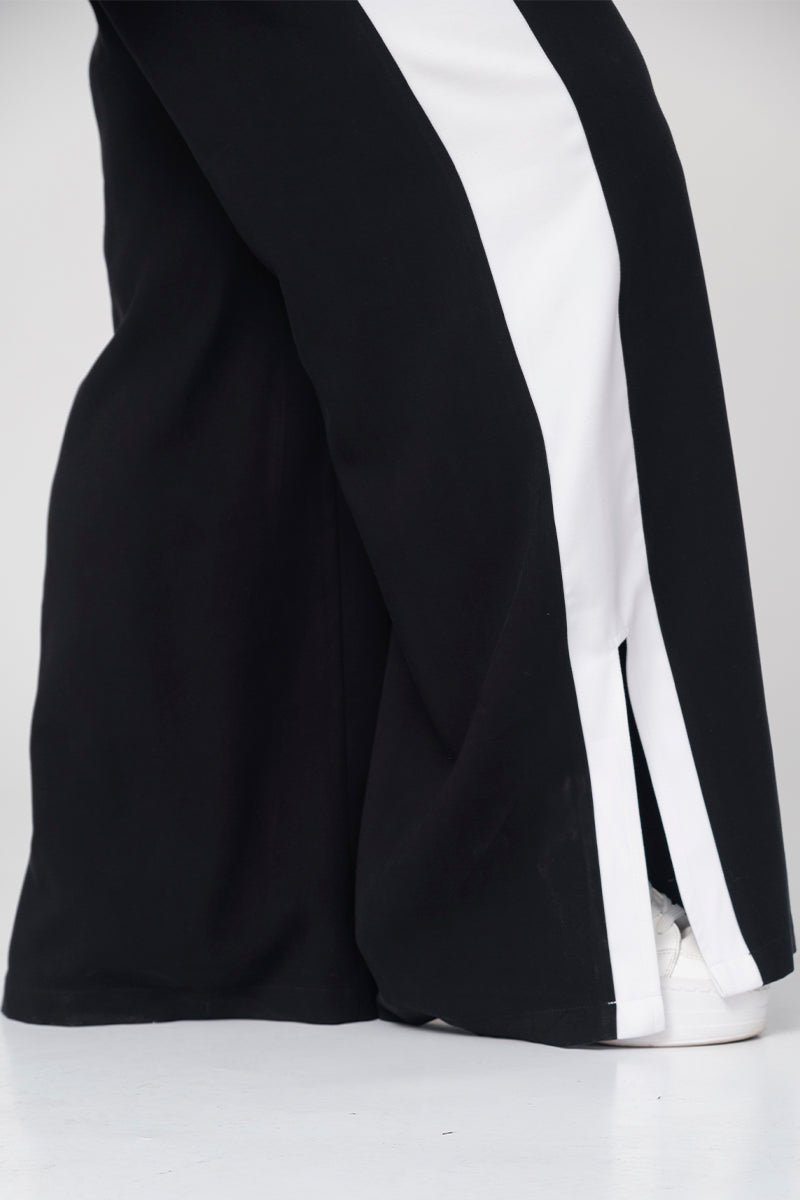 Set 2 Piezas Bloque en Contraste Pantalón Wide Leg Camisa Corta Marca Trucco´s Plus Size