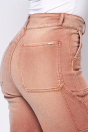 Jean Wide Leg Tiro Alto Relaxed Fit Con Charretera Marca Trucco´s