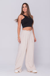 Pantalón Wide Leg Tiro Alto Presilla con Cinta Marca Trucco´s