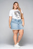 Falda Corta con Ruedo con Flecos Marca Trucco´s Plus Size