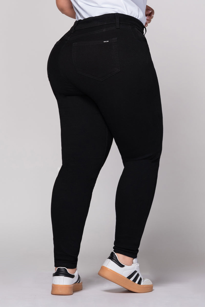 Jean Skinny  Tiro Alto Talla Única Negro Plus Size Exclusivo Marca Trucco´s