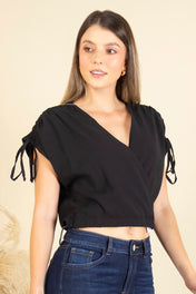 Blusa Manga Corta de Anudar Escote Cruzado Marca Trucco´s