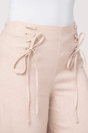 Pantalón Wide Leg Tiro Alto Cintas a Tono Marca Trucco´s