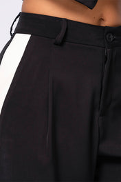 Set 2 Piezas Chaleco Corto Doble Pantalón Wide Leg Drapeado Tiro Alto Marca Trucco´s