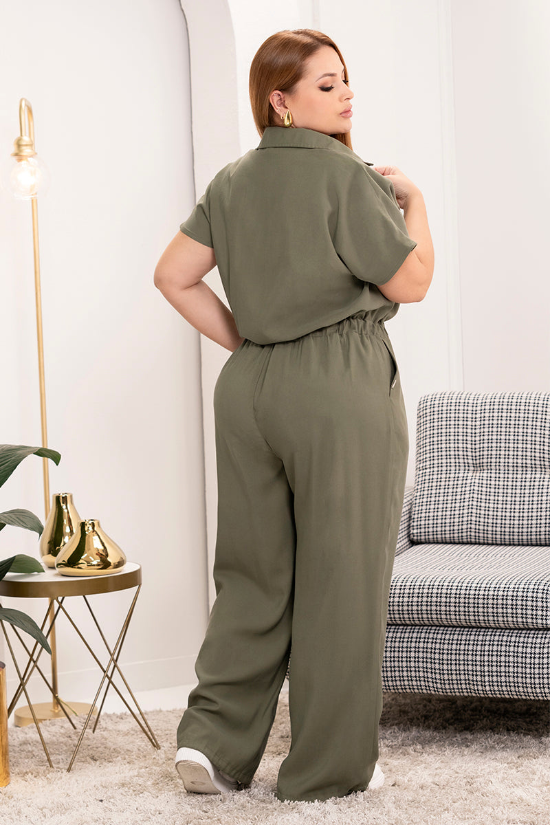 Enterizo Largo Parachute Pretina Resortada de Anudar Marca Trucco´s Plus Size