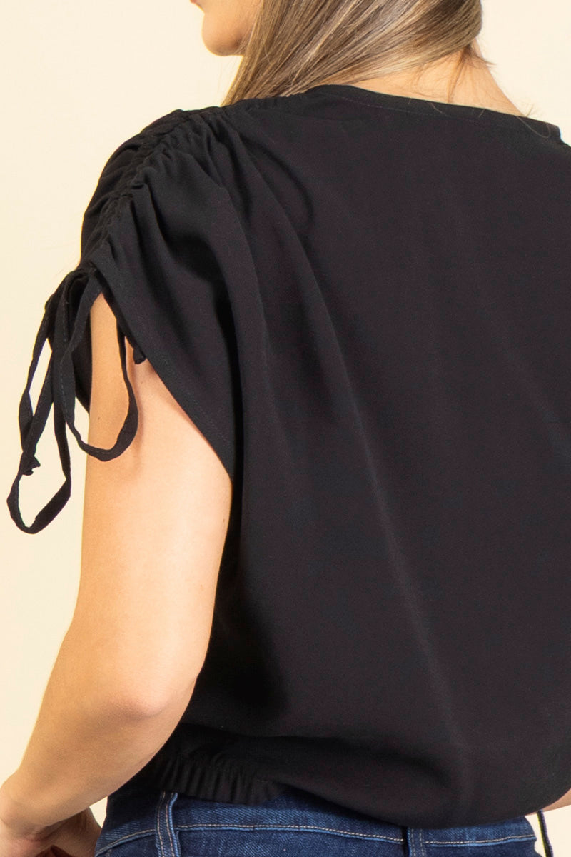 Blusa Manga Corta de Anudar Escote Cruzado Marca Trucco´s