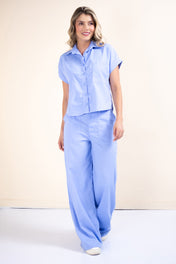 Set 2 Piezas Camisa Escote Posterior Pantalón Wide Leg Marca Trucco´s