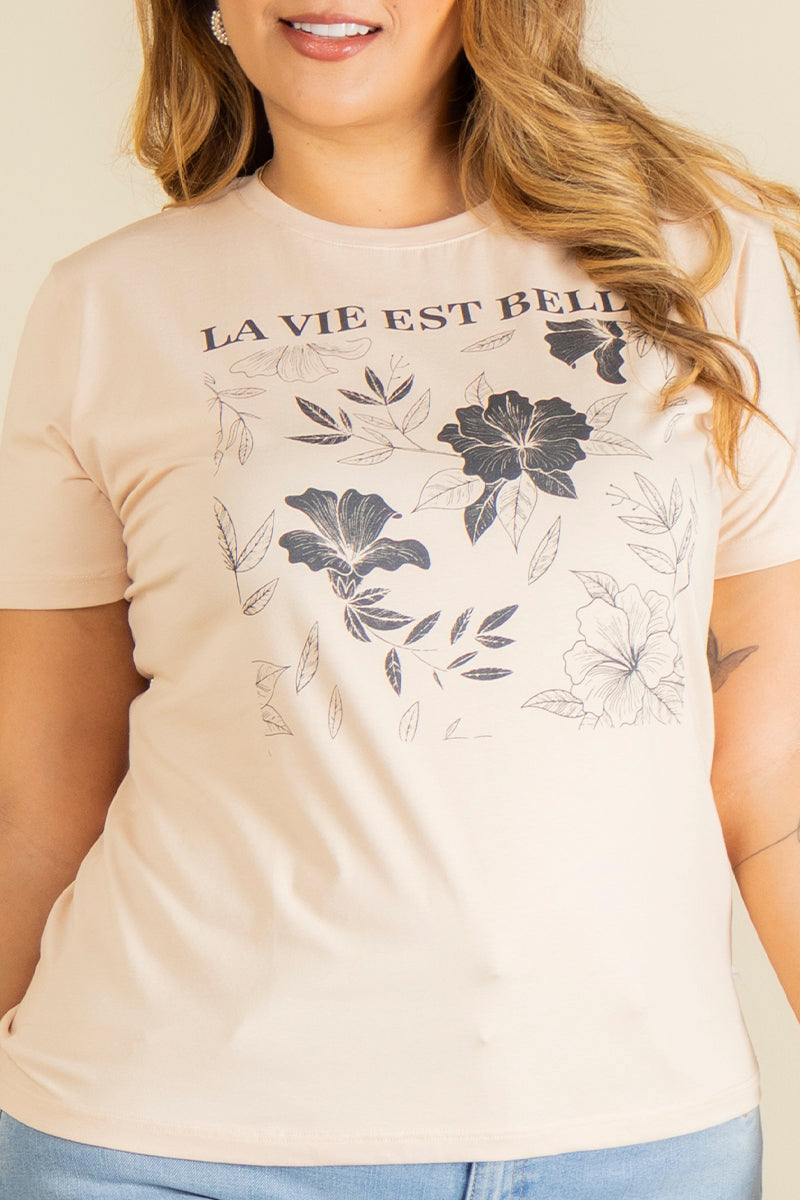Camiseta Basica Estampado Floral Marca Trucco´s Plus Size