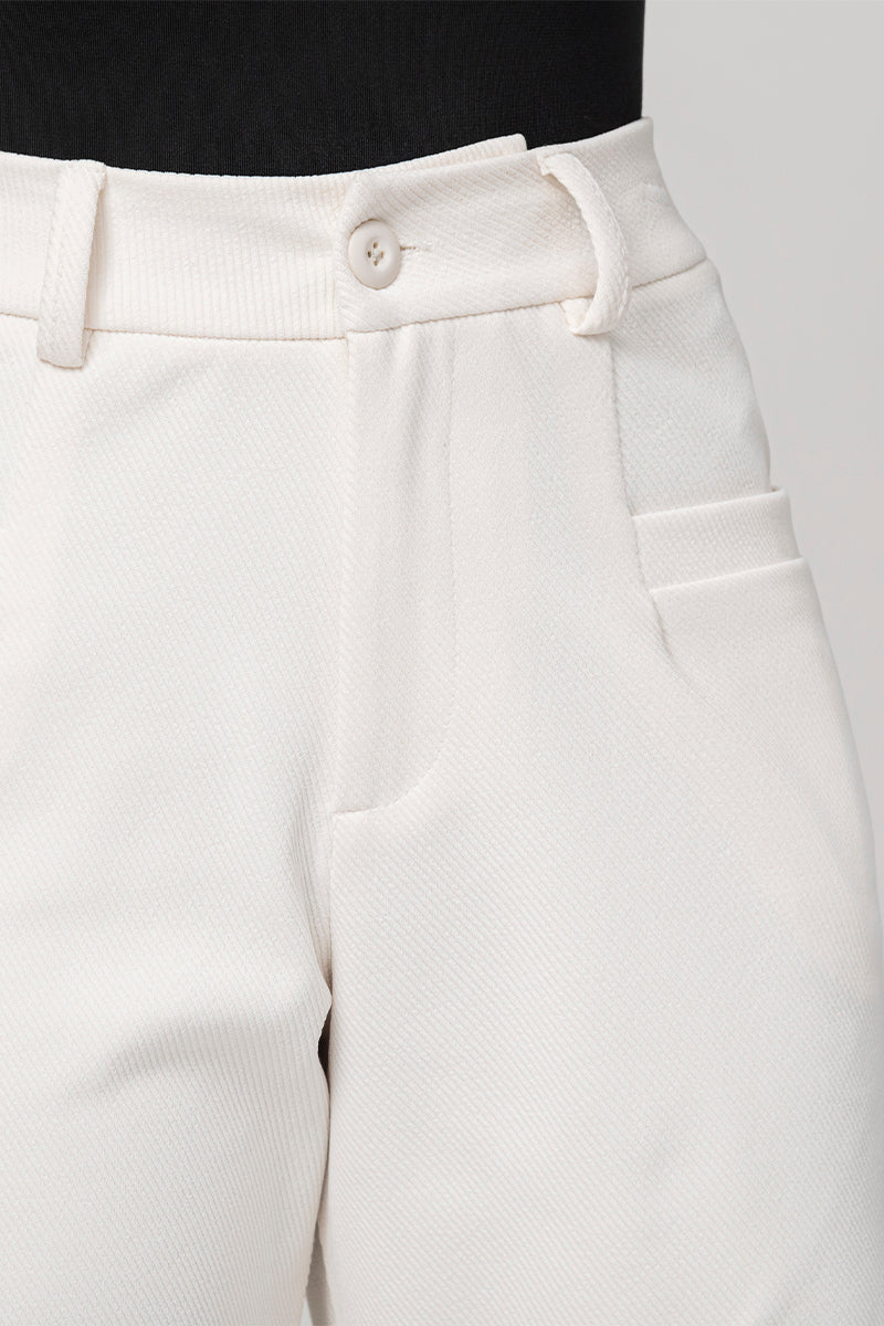 Pantalón Wide Leg Tiro Alto Textura Rib Acanalada Marca Trucco´s