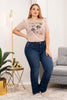 Jean Bota Recta Tiro Alto Con Desgaste Marca Trucco´s Plus Size