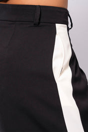Set 2 Piezas Chaleco Corto Doble Pantalón Wide Leg Drapeado Tiro Alto Marca Trucco´s