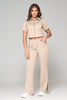 Set 2 Piezas Active Camisa Corta de Cierre Pantalón Wide Leg Con Abertura Marca Trucco´s