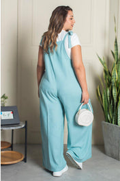 Overol Oversize Tipo Palazzo de Anudar en Hombros Marca Trucco´s Plus Size
