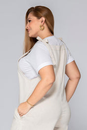 Overol Oversize Tipo Palazzo de Anudar en Hombros Marca Trucco´s Plus Size