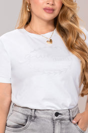Camiseta Básica Estampado en Relieve Marca Trucco´s Plus Size