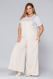 Overol Oversize Tipo Palazzo de Anudar en Hombros Marca Trucco´s Plus Size