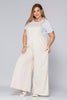 Overol Oversize Tipo Palazzo de Anudar en Hombros Marca Trucco´s Plus Size