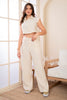 Set 2 Piezas Pantalón Wide Leg Camisa Corta Marca Trucco´s