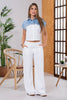 Set 2 Piezas Híbrido Pantalón Wide Leg Camisa Manga Corta Marca Trucco´s