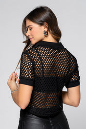 Camiseta Polo Corta En Maya Macramé Marca Trucco´s