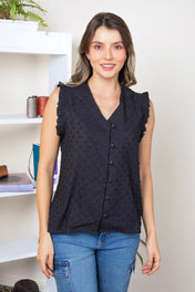 Blusa Manga Sisa Plisada Tela con Textura Marca Trucco´s