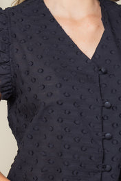 Blusa Manga Sisa Plisada Tela con Textura Marca Trucco´s