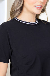 Blusa Manga Corta Ruedo Asimétrico Marca Trucco´s
