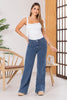 Jean Wide Leg Tiro Alto Denim Textura Láser Marca Trucco´s