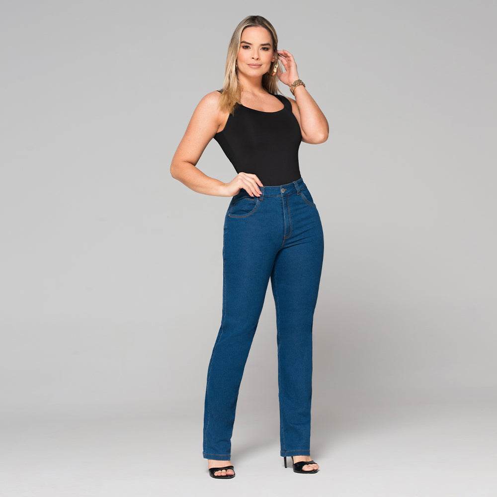 Jean Clásico Bota Recta Tiro Alto Marca Trucco´s