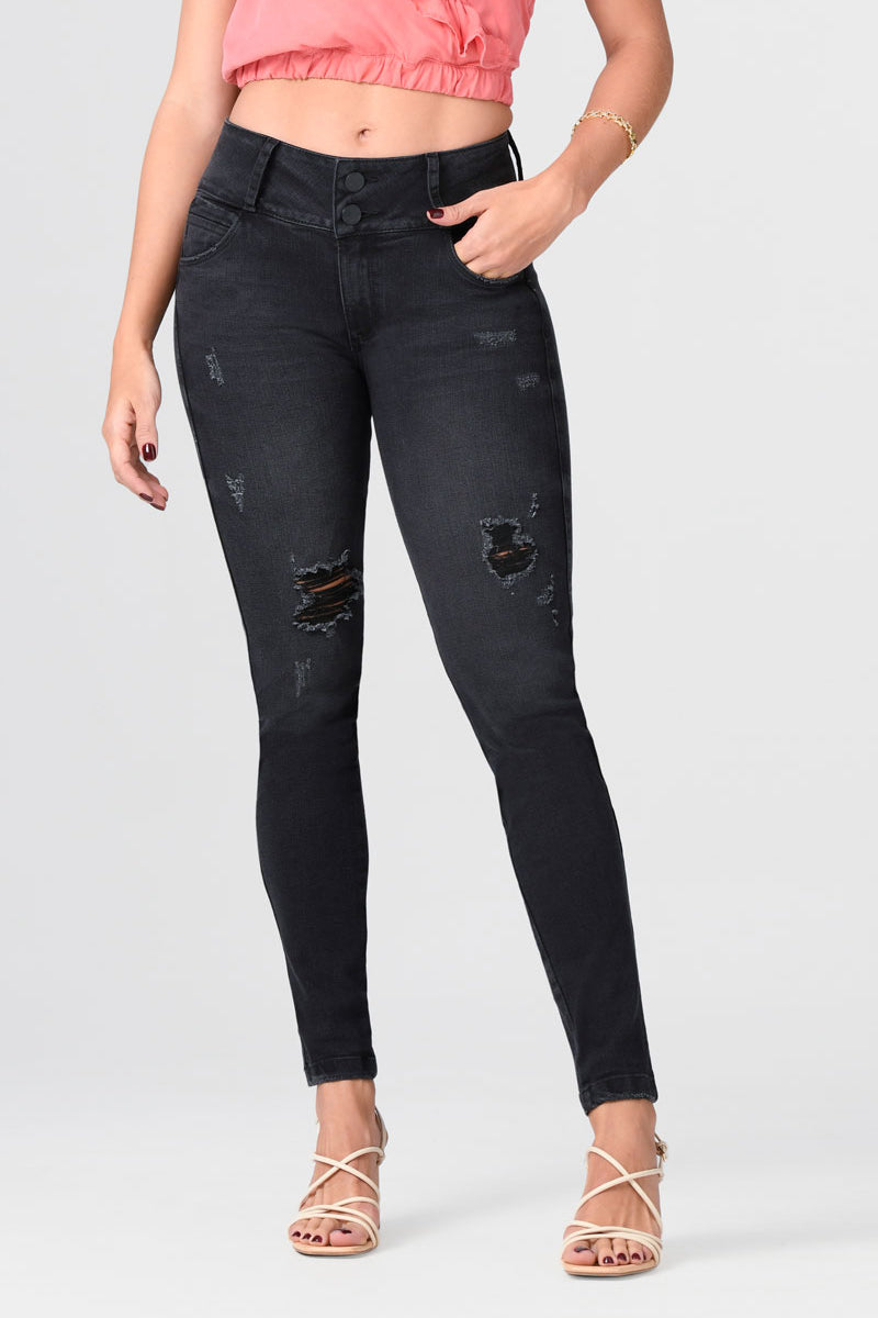 Jean Skinny Color Gris Oscuro Marca Trucco's