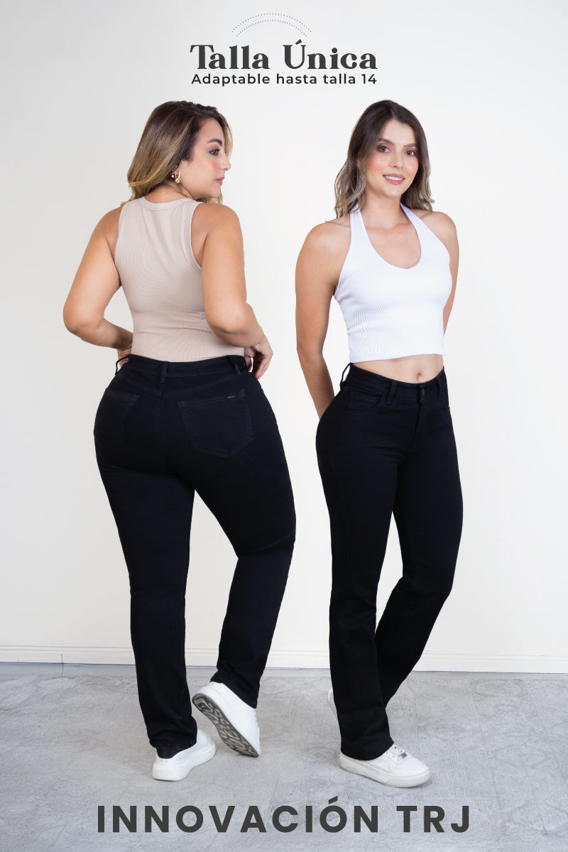 Jean Bota Recta Tiro Alto Talla única Negro Exclusivo Marca Trucco´s