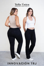 Jean Bota Recta Tiro Alto Talla única Negro Exclusivo Marca Trucco´s