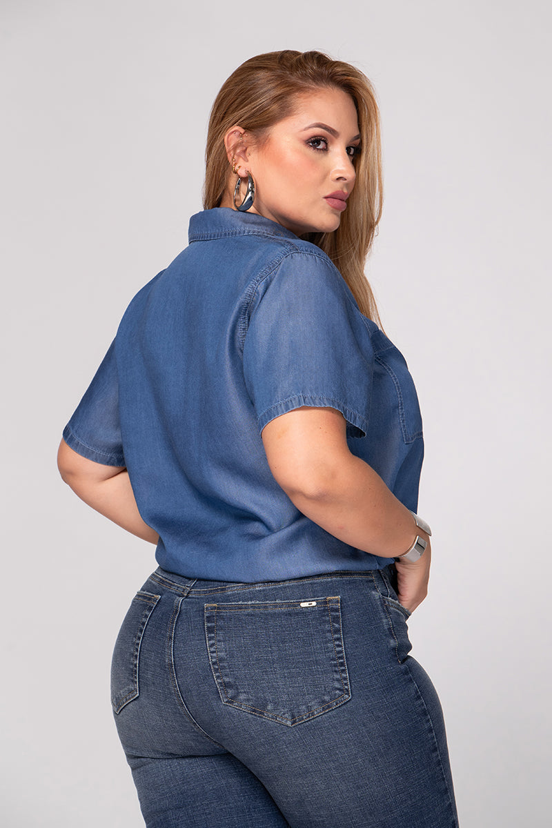 Camisa en Tencel Manga Corta marca Trucco´s Plus Size