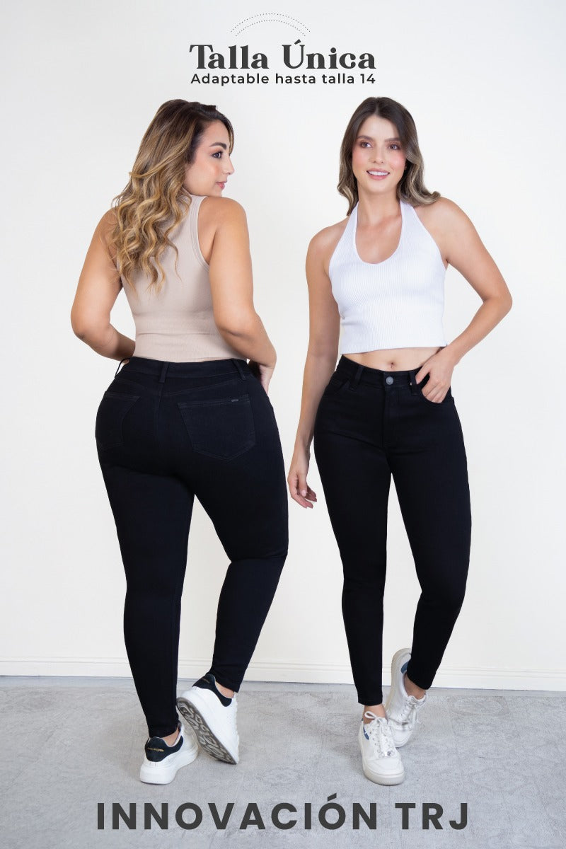 Jean Skinny Tiro Alto Talla única Negro Exclusivo Marca Trucco´s