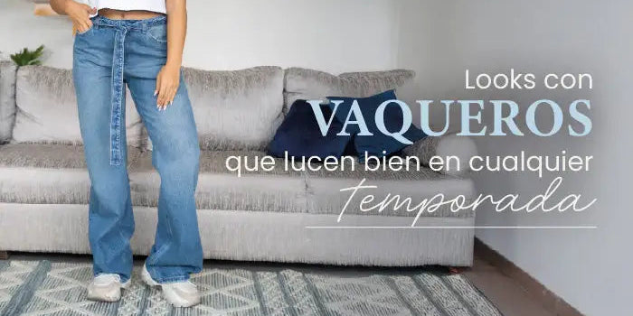Mujer con jeans vaqueros de moda y camiseta blanca en sala moderna, outfit casual femenino
