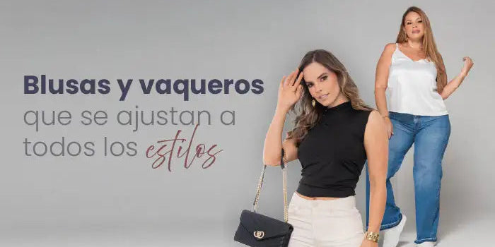 Mujeres luciendo blusas y vaqueros modernos para todos los estilos de moda