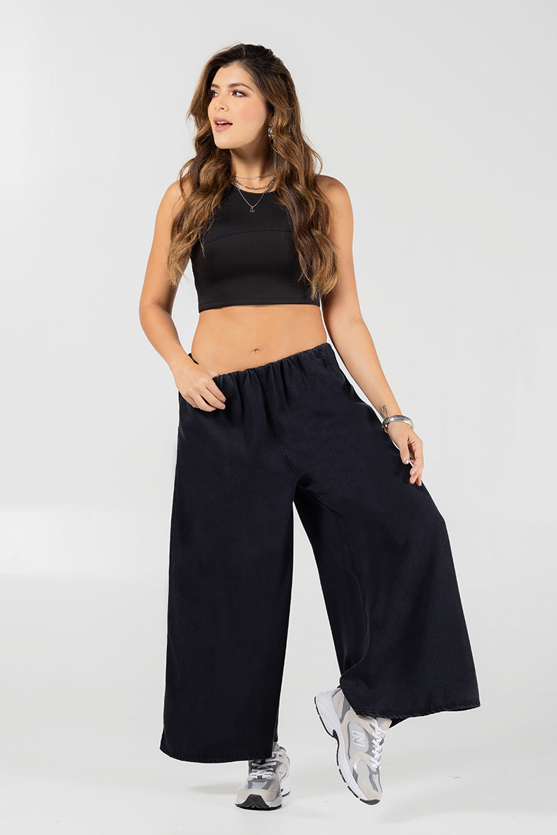 Pantalón Palazzo Fluido de Cintura Alta Marca Trucco´s
