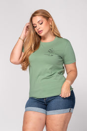 Camiseta Básica con Estampado Punto Corazón Marca Trucco´s Plus Size